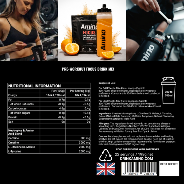 FOCUS | Nootropic Pre-Workout Drink Mix